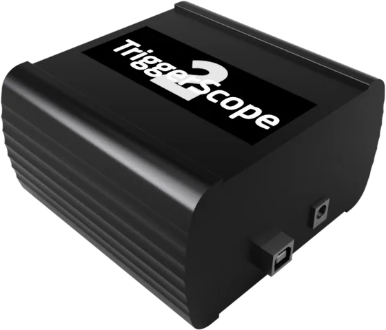 A render of the black Triggerscope 2 controller