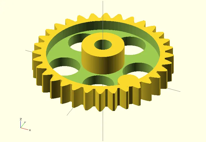 This is a Gear I designed using OpenSCAD and a plugin.