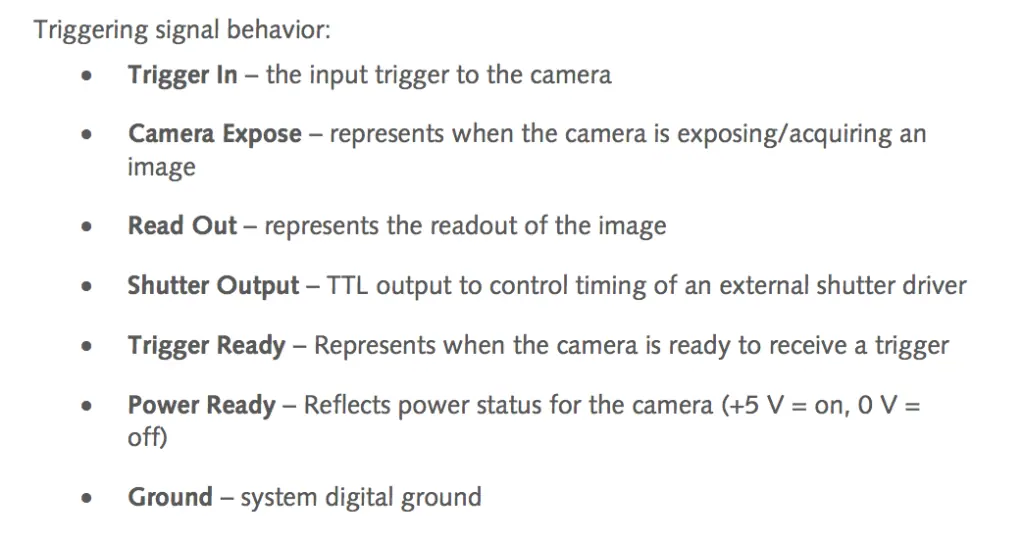 Image from “How to use external triggers on scientific and industrial cameras”